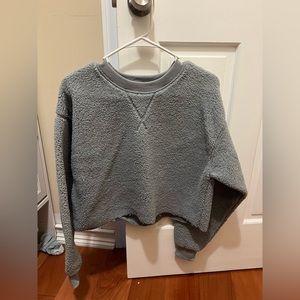 Light grey fuzzy crewneck sweater size small
